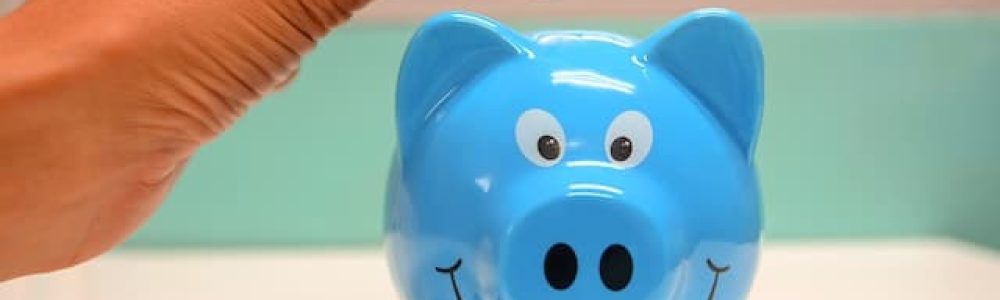 Person Putting Coin in a Piggy Bank